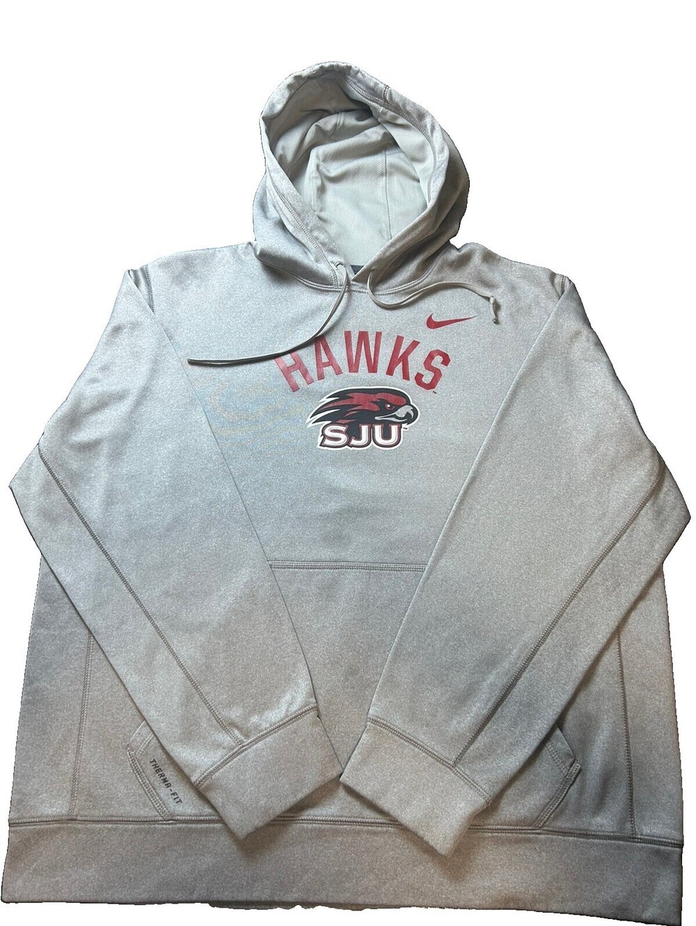 Nike Saint Joseph’s University Hawks Gray Fleece Hoodie Men’s XL